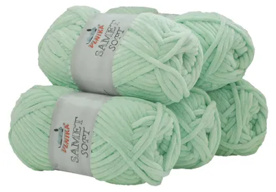 500g Strickgarn Samet Soft Chenille-Strickgarn Samtwolle Strickwolle minze