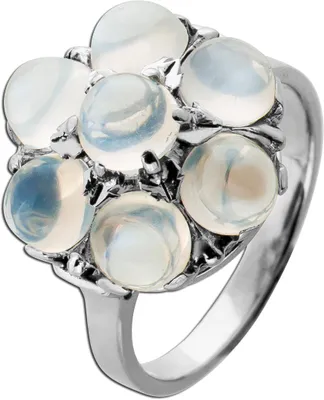 Produktbild von Mondstein Ring Weißgold 585 14K weiße Mondsteine 14ct 18