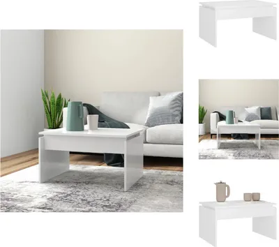 Image de vidaXL Table basse blanche 68x50x38 cm Bois composite - Tables basses