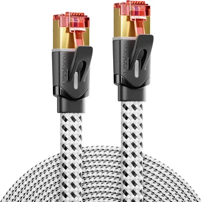 Produktbild von 7,5m CAT7 Patchkabel Flachkabel RJ45 Nylon Netzwerkkabel Flach LAN DSL 10Gbit/s