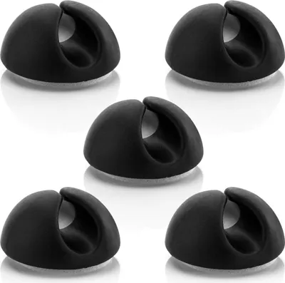 Produktbild von 5x Kabel Clips Kabelhalter Kabelführung Kabel Fixierung Kabel Organizer für Kabel bis 8mm Kabelklemmen Kabelbefestigung Kabel Management Schwarz