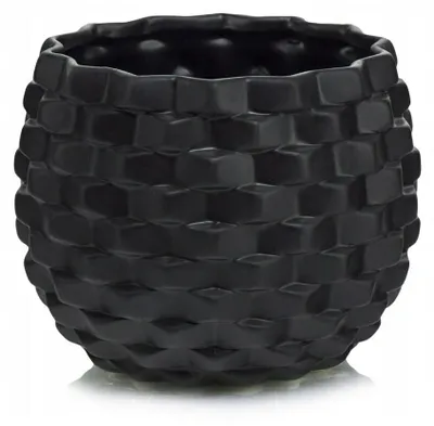 Produktbild von Polnix Keramik Blumentopf schwarz 15x15x12 cm