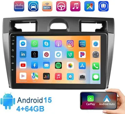 Image de Autoradio avec Bluetooth – CarPlay – Pour Nissan Qashqai 2 & X-Trail T32 (2014-2018) – Compatible avec Apple et Android – Stéréo – Système de navigation pour voiture – 7" 1280x720 QLED – Série S Android – 2 Go de RAM / 64 Go de mémoire