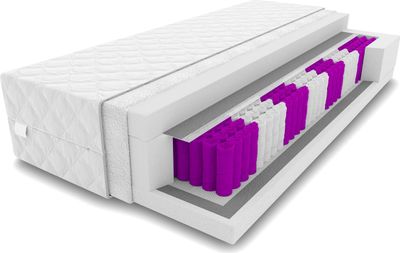 9 Zonen Matratze Dunmore Max 100 x 200 x 23 cm Taschenfederkern | Rollmatratze mit waschbarem Bezug | H3