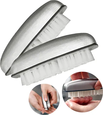 Produktbild von 2x Handwaschbürste, Nagelbürste Edelstahl, entfernt Gerüche, für Heimwerker, Handwäsche, im Bad, Küche zur Reinigung