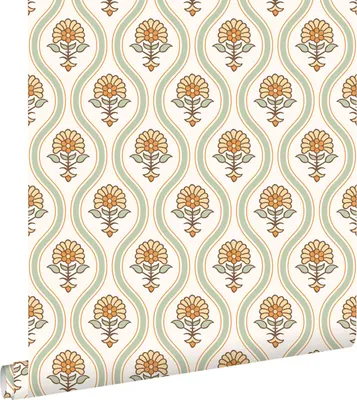 Obrázok produktu pre ESTAhome tapeta kvetinový vzor zelená, žltá a oranžová 50 x 900 cm