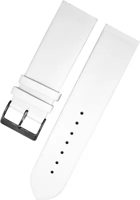 Produktbild von Uhrenarmband Leder glatt zum Schrauben ohne Steg weiß 24mm