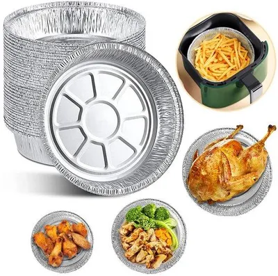 Produktbild von Luftfritteusen-Formen aus Aluminium, Durchmesser 15 cm, aluminiumnen, Set à 50 Teilen.