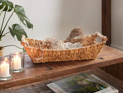 Produktbild von Frank Flechtwaren 102971 Schale Wasserhyazinthe Universalschale Utensilienschale Dekoschale