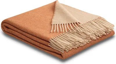 Image de Biederlack Plaid avec franges Cachemire Couleur henné-sable Taille 150 x 200