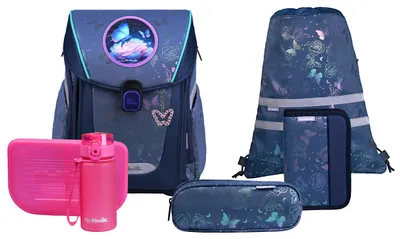 Immagine prodotto di McNeill zaino della scuola Primo Schoolbag Set 9 -pezzi Roses blu scuro