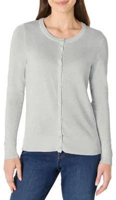 Zdjęcie produktu dla A. Lekka damska kardigan z okrągłym dekoltem (dostępna w rozmiarach plus size), kolor: szary