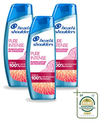 Productafbeelding van 3 x Head & Shoulders Anti-roos shampoo, Pure Intense Grapefruit, 250 ml - Voordeelverpakking - 3 stuks
