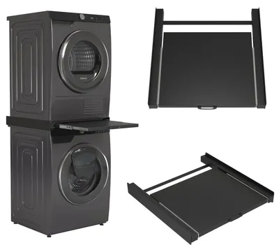 Produktbild von Wasophoogte® Zwischenbaurahmen Waschmaschine Trockner - Stapelkit für Waschmaschine und Trockner XL - Universeller Verbindungsrahmen