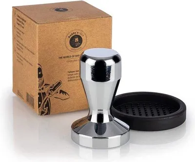 Productafbeelding van RVS koffiemolen, 53 mm, 8 cm hoog, siliconen onderzetter, espresso