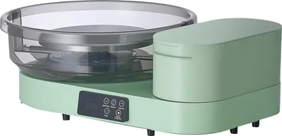 Produktbild von SucceBuy Elektrische Töpferscheibe 450 W, Töpferdrehmaschine mit 28 cm / 36 cm Drehteller, Fußpedalsteuerung, einstellbarer Drehzahl von 30–300 U/min, Aluminiumgehäuse, ideal für DIY-Tonkunst und Anfänger, Grün