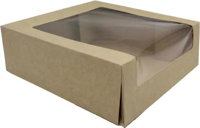 Produktbild von BAMI Tortenkarton, braun mit Sichtfenster 30x30x8cm | Kuchenbox, Kuchenkarton | 30 Stück