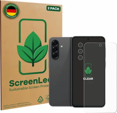 Produktbild von 2x ScreenLeaf Schutzfolie für Samsung Galaxy A56 5G (Display+Kamera) nachhaltiger Displayschutz Display Schutz Folie Klar Transparent