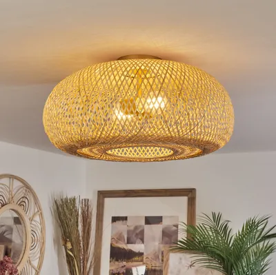Produktbild von Decollatura »Decollatura« Deckenlampe aus Metall/Bambus in Goldfarben/Natur