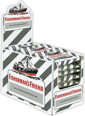 Produktbild von Fisherman's Friend Salmiak Zuckerfrei 24 x 25g Packung (Extra frische Menthol-Pastillen)