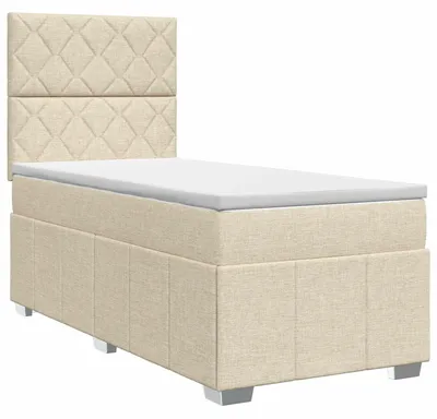 Obrázek produktu pro vidaXL Skříňová postel s matrací krémová 100 x 200 cm látka