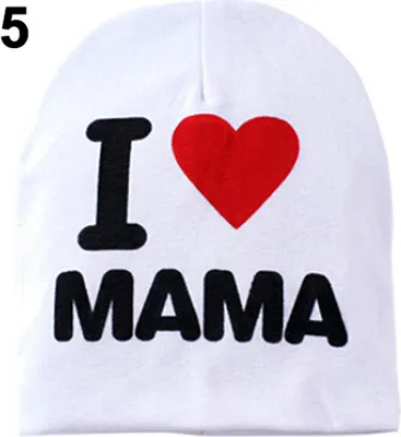 Produktbild von Baby Kleinkind Kind Junge Mädchen Liebe Herz Weicher warmer Hut Strickmütze Baumwollmütze, Farbe / Muster: Weiße Mama