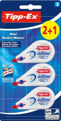 Immagine prodotto di Tipp-Ex 8983742 Rullo di correzione Tipp-Ex Mini Pocket Mouse, 5mm x 6 m, 2+1