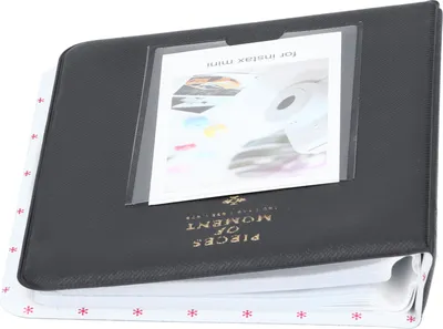 Image de pochette de rangement pour cartes photo 7,6 cm à 64 compartiments, mini-album pour Fujifilm Instax Mini 9, noir