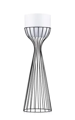 Image de Howhomely support de fleurs moderne avec couvercle 68 cm attique - en métal - support de plantes au design intéressant - cadre noir et couvercle blanc dans le style attique -