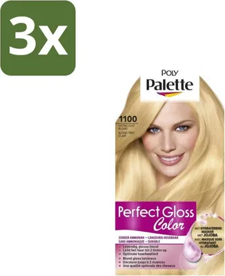Obrázek produktu pro Poly Palette – barva na vlasy – 1100 extra světlá blond – 115 ml – výhodné balení – 3 kusy
