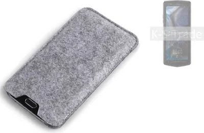 Produktbild von K-S-Trade Filz Handyhülle kompatibel mit Cubot Pocket 3 Schutzhülle Filztasche Filz Tasche Case Sleeve Handy Hülle Filzhülle grau