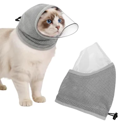 Maulkorb für Katzen und Hunde, atmungsaktiv, verstellbar, transparent