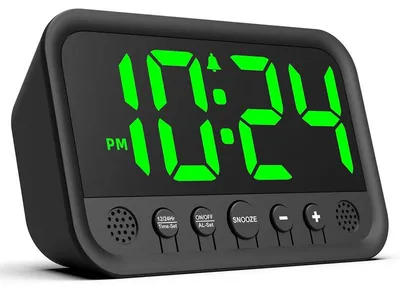 Produktbild von Digitaler Wecker mit LED-Anzeige, 6 Helligkeitsstufen, 5 Lautstärkestufen, Snooze-Funktion, USB-C, 12/24-Stunden-Format