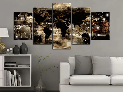 Produktbild von WELTKARTE ABSTRAKT Acrylglasbild Modern Wandbild Glasbilder Bilder k-A-0008-k-p