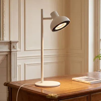 Produktbild von Tischleuchte Schreibtisch Weiß Metall GU10 schwenkbar 46,7 cm Büro Tischlampe