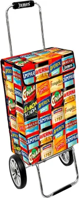 Produktbild von James Einkaufstrolley - CAMPARI - stabiler Einkaufswagen mit individuellem Design - einfarbig: rot in Ausführung: Chrome19