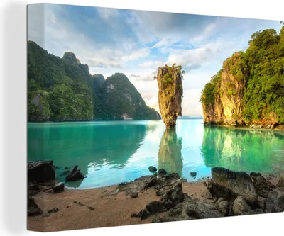 Produktbild von OneMillionCanvasses® - Leinwandbilder - 140x90 cm, Phang Nga Bucht, Wandbilder Kunstdruck Wanddekoration