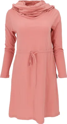 Produktbild von Minikleid aus Baumwolle mit Schalkapuze, Langem Arm, Basic Kleid Organic - Apricot, Damen, Orange, Baumwolle(Bio), Größe: M