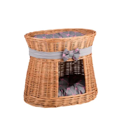 Image de Niche ovale pour chats couleur naturelle / panier pour chats / tour pour chats 50X40 H45 CM