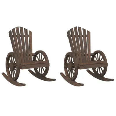 Immagine prodotto di Sedie a dondolo Adirondack 2 pezzi. Legno di abete massiccio