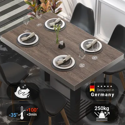 Produktbild von BRASIL | Gastro Tischplatte | B:T 120 x 70 cm | Light Wenge | Rechteckig | Gastro Tischplatte