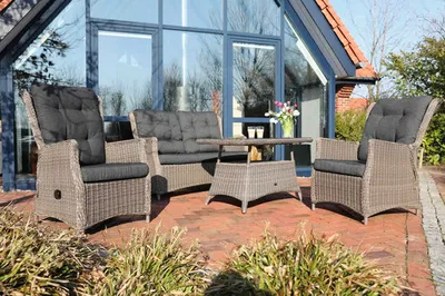 Immagine prodotto di Gruppo lounge Destiny CASA RELAX 2x poltrona, 1x divano, 1x tavolo 120x77x66cm