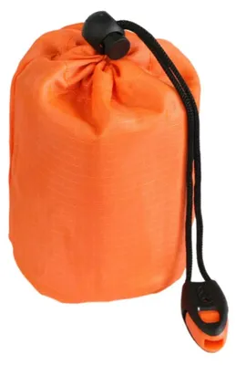 Produktbild von Notfall-Schlafsack, wasserdicht, tragbar, Thermodecke, leicht, für Outdoor-Camping, Rucksackreisen, Wandern, Erwachsene, Biwaksack mit Pfeife
