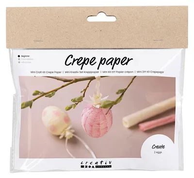 Produktbild von Creativ Company Mini-Hobby-Set Krepppapier, Eier, hellrosa, hellgelb, 1 Box