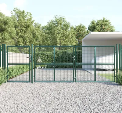 Zdjęcie produktu dla Maison Exclusive – Brama ogrodowa z siatki, zielona, 400 x 125 cm, stal ocynkowana