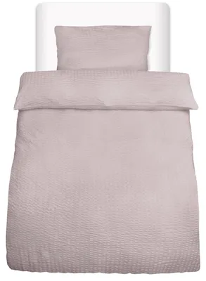 Produktbild von Beautissu 2tlg Seersucker Bettwäsche 155x220 cm & Kopfkissen 40x80 cm, Taupe