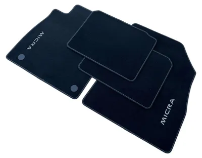 Obrázok produktu pre Podlahové rohože do vozidla Nissan Micra K14, originálne, čierna, súprava, materiál: velúr, spodná strana: guma