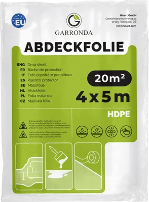 Image de Peintre 4x5 m transparent HDPE film de peinture pour rénovation, film anti-poussière déménagement, bâche de construction pour protection des meubles & sols, film indéchirable GD-0166
