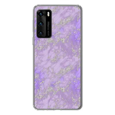 Produktbild von MuchoWow® Handyhülle Schutzhülle Hülle für Huawei P40 Marmor - Lila - Muster Silikon Softcase Handy Hülle - Handytasche