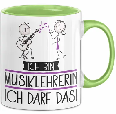 Produktbild von Geschenk für Musiklehrerin Tasse Lustige Geschenkidee Geburtstag Ich Bin Musiklehrerin Ich Darf Das (Grün)